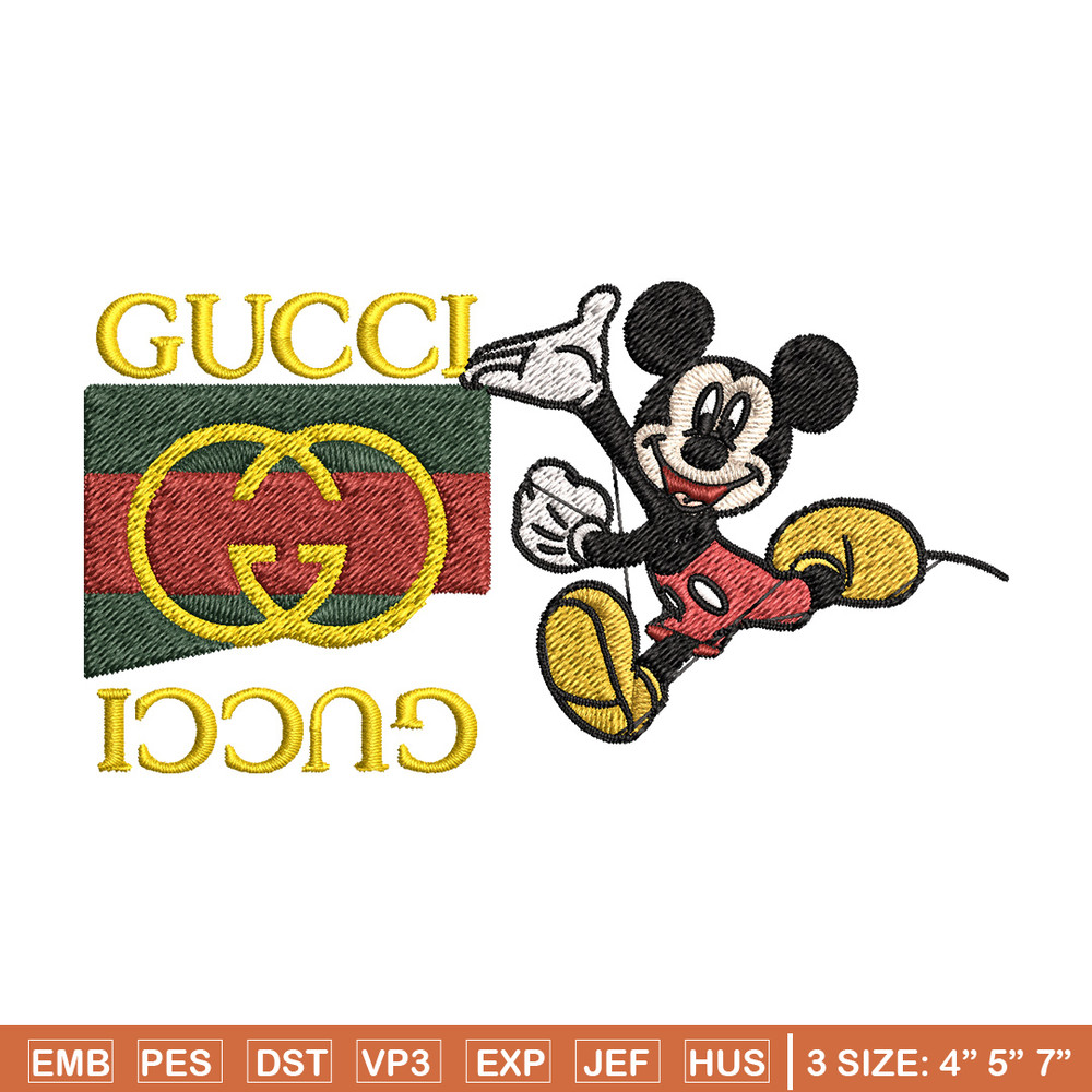 Mickey gucci Embroidery Design, Mickey Embroidery, Embroidery File, Logo shirt, Sport Embroidery, Digital download.jpg