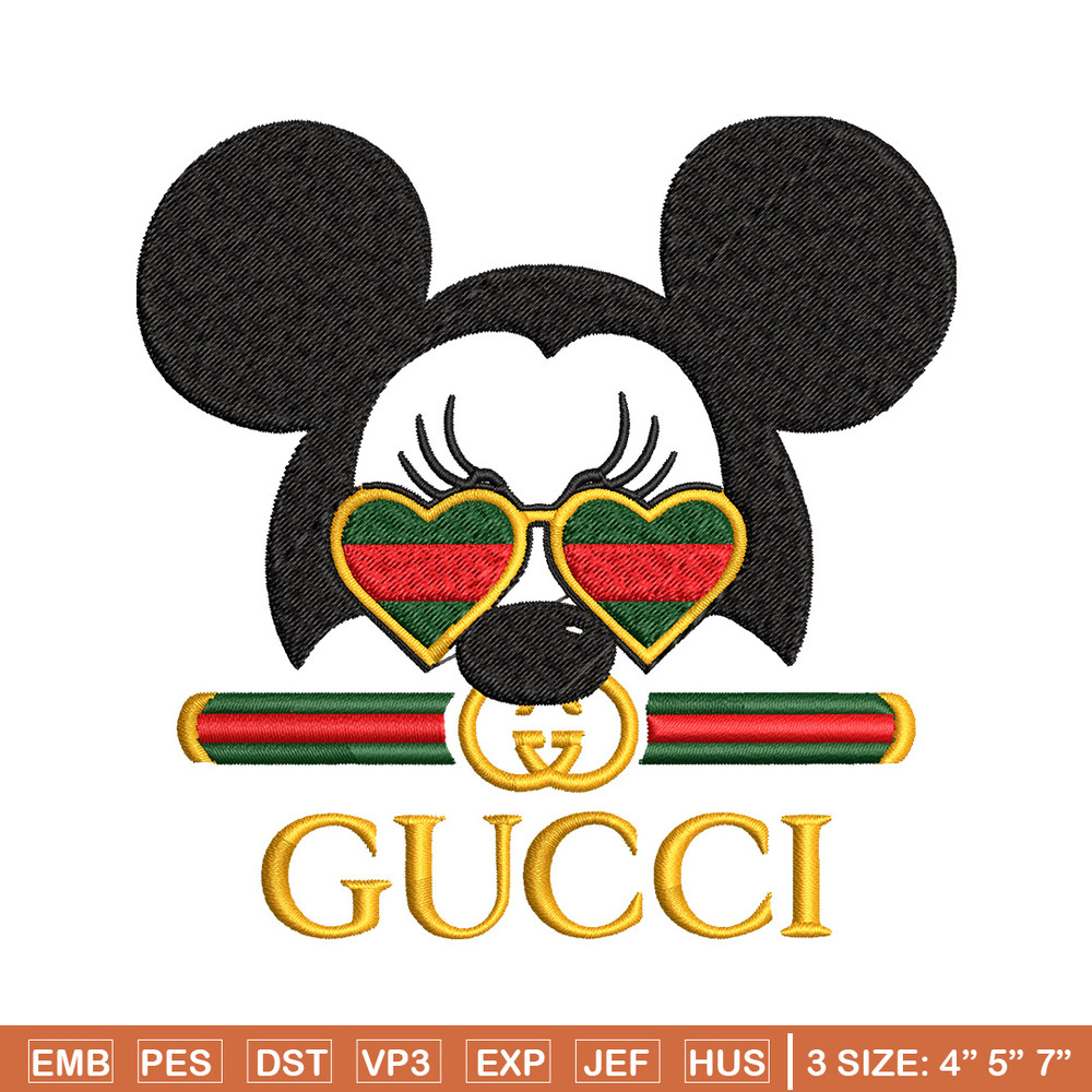 Mickey head gucci Embroidery Design, Gucci Embroidery, Brand Embroidery, Logo shirt, Embroidery File, Digital download.jpg