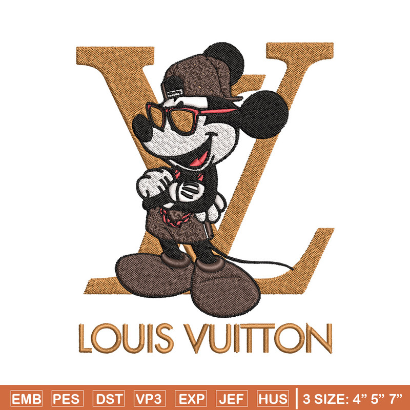 Mickey louis vuitton Embroidery Design, Lv Embroidery, Brand Embroidery, Logo shirt, Embroidery File, Digital download.jpg