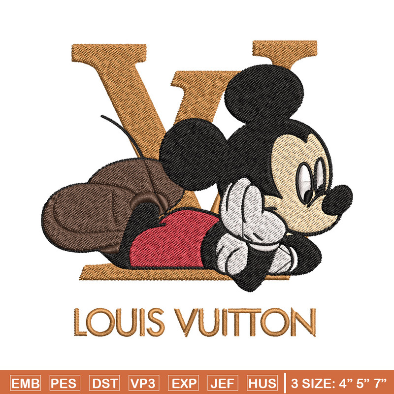 Mickey louis vuitton Embroidery Design, Lv Embroidery, Embroidery File, Brand Embroidery, Logo shirt, Digital download.jpg