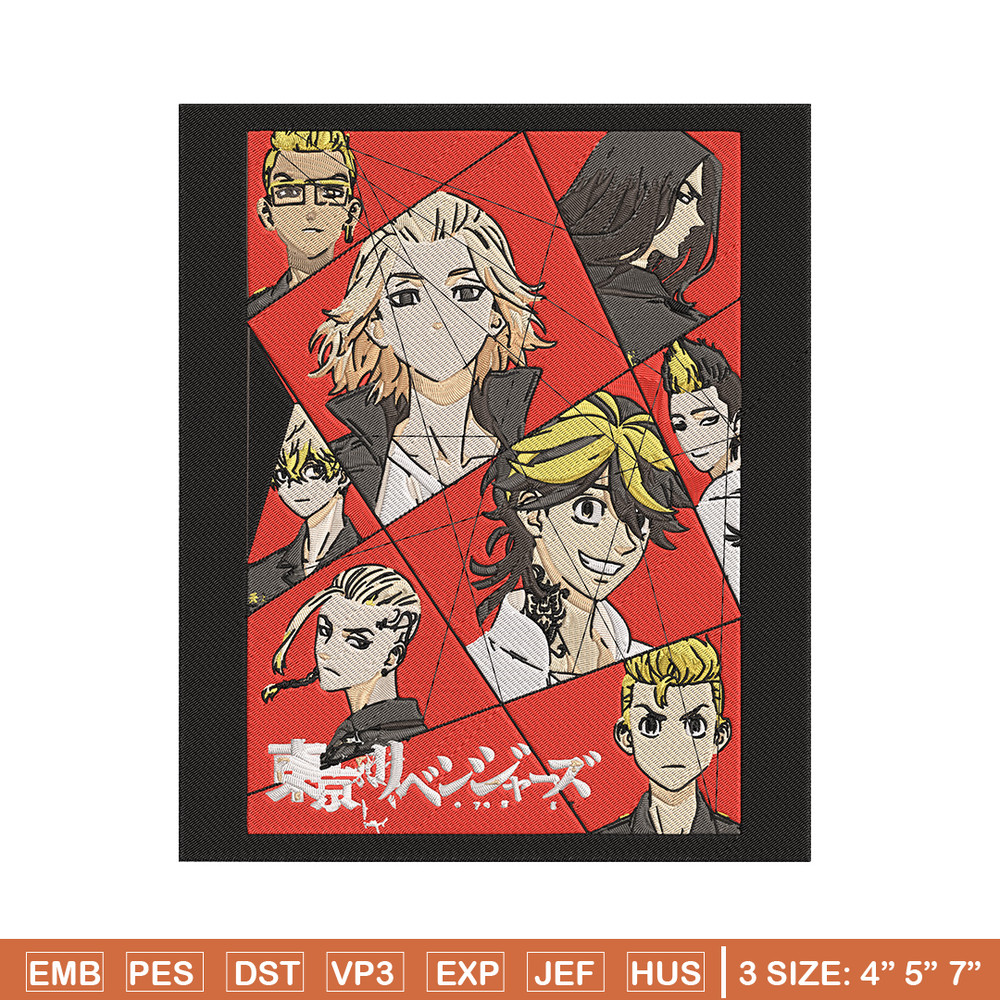 Mikey friends Embroidery Design, Tokyo revengers Embroidery, Embroidery File, Anime Embroidery, Anime shirt.jpg