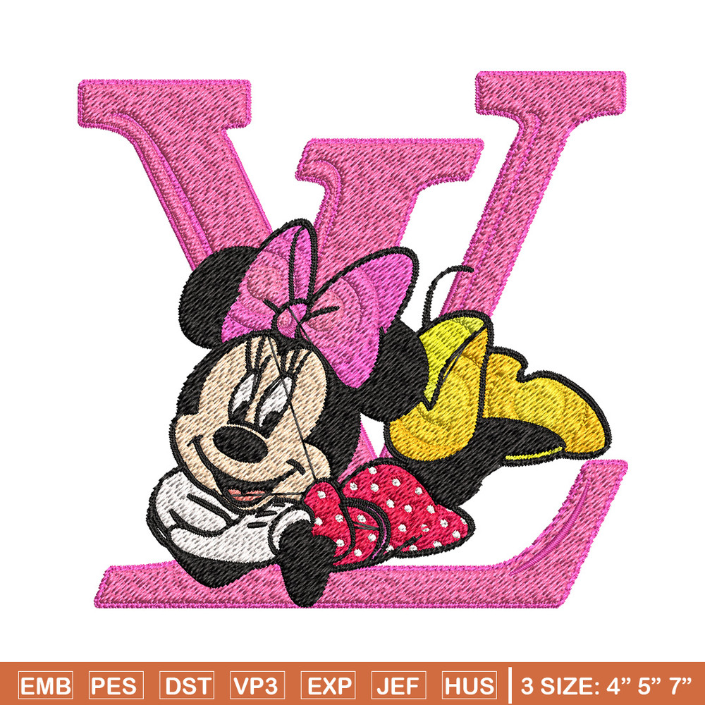 Minnie pink lv Embroidery Design, Lv Embroidery, Brand Embroidery, Embroidery File, Logo shirt, Digital download.jpg