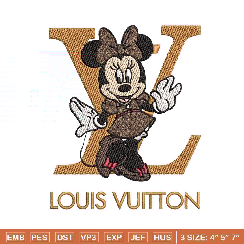 Minnie smile lv Embroidery Design, Lv Embroidery, Embroidery File, Brand Embroidery, Logo shirt, Digital download.jpg