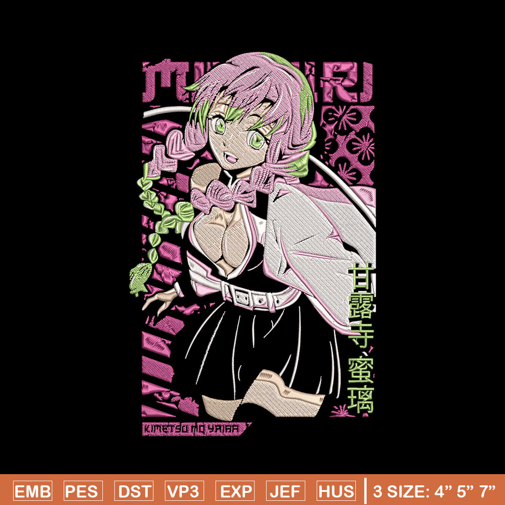 Mitsuri poster Embroidery Design, Demon slayer Embroidery, Embroidery File,Anime Embroidery,Anime shirt,Digital download.jpg