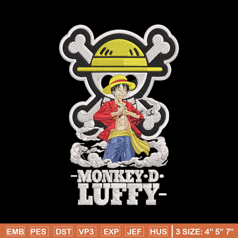 Monkey D Luffy Embroidery Design,One piece Embroidery, Embroidery File, Anime Embroidery, Anime shirt, Digital download.jpg