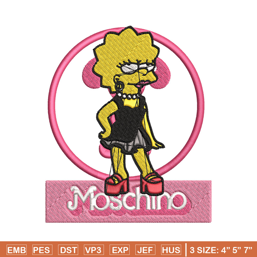 Moschino Milano Lisa Simpson Embroidery design, Simpson Embroidery, cartoon design, Embroidery File, Digital download..jpg