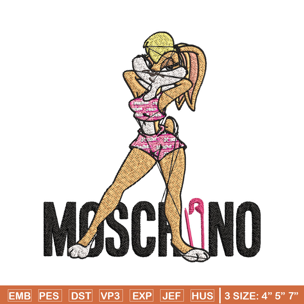 Moschino Milano Lola Bunny Embroidery design, Lola Bunny Embroidery, cartoon design, Embroidery File, Instant download..jpg