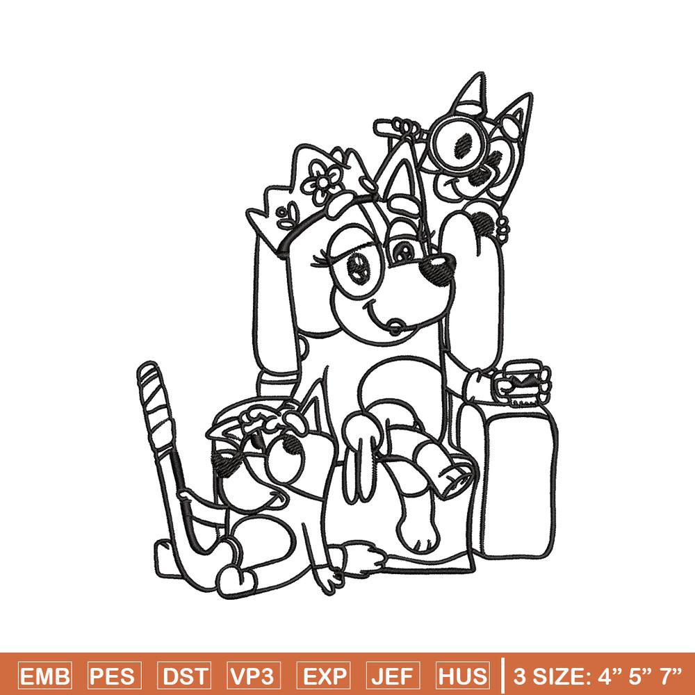 Mum bluey bingo Coloring Pages Embroidery, Bluey Embroidery, Embroidery File, cartoon design, Digital download..jpg