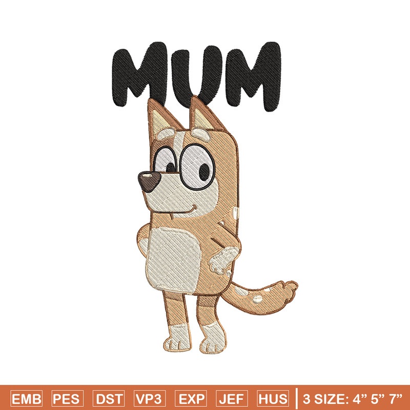 Mum bluey Embroidery, Bluey Cartoon Embroidery, cartoon Embroidery, Embroidery File, cartoon shirt, digital download..jpg