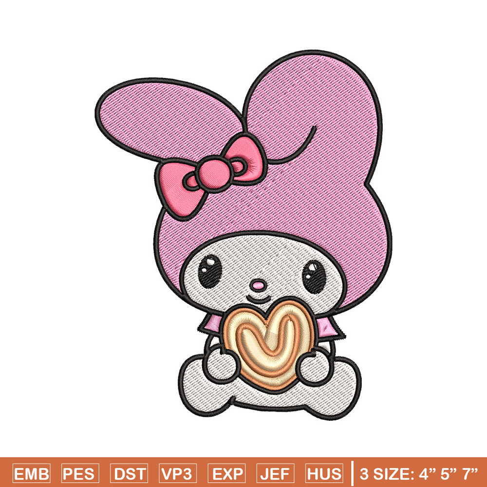 My Melody Embroidery Design, My Melody cartoon Embroidery, Embroidery File, Cartoon shirt, Digital download..jpg