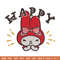 My Melody happy Embroidery Design, Hello kitty Embroidery, Embroidery File, Anime Embroidery, Digital download.jpg