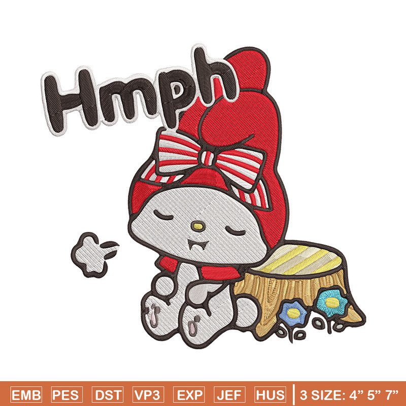 My Melody hmph Embroidery Design, Hello kitty Embroidery, Embroidery File, Anime Embroidery, Digital download.jpg