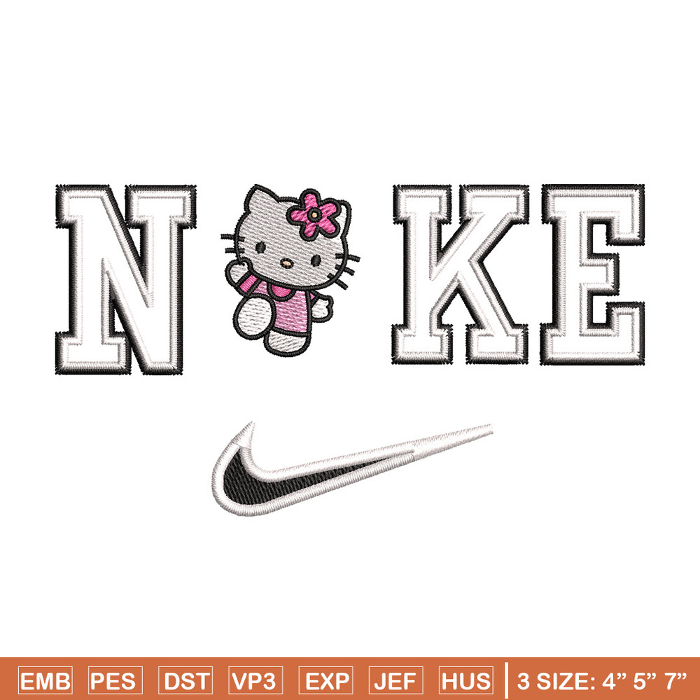 Nike kitty embroidery design, Hello kitty embroidery, Emb design, Embroidery shirt, Embroidery file, Digital download.jpg