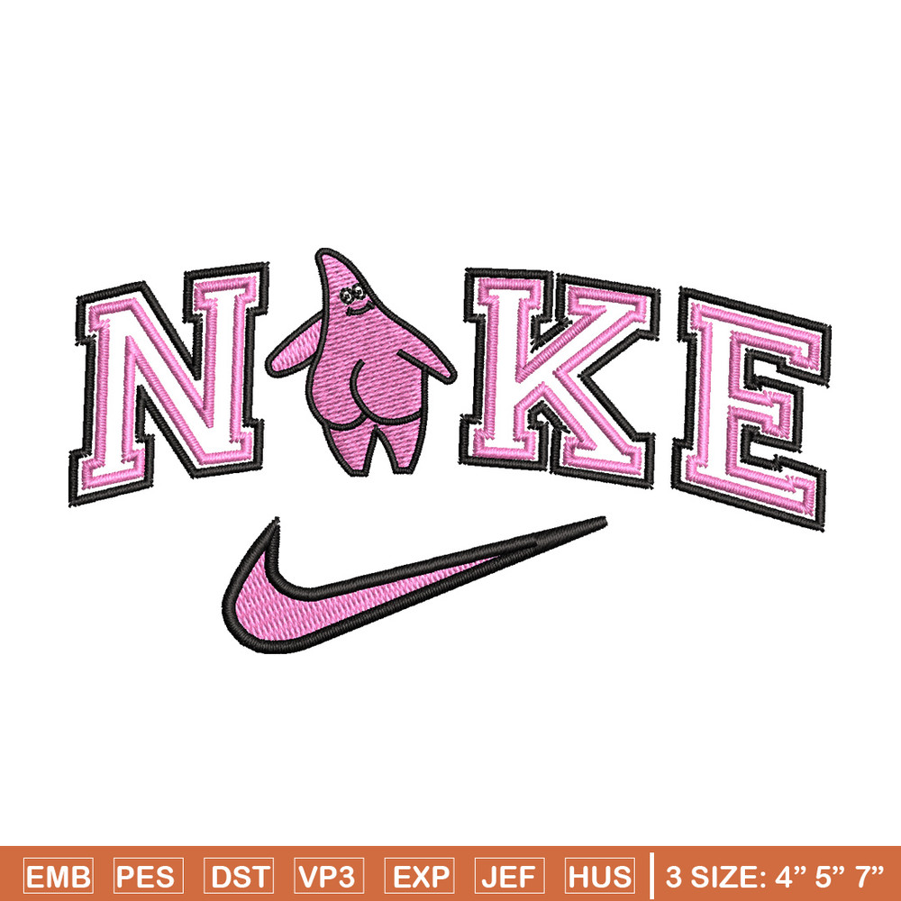 Nike patrick embroidery design, Spongebob embroidery, Nike design, Embroidery file, Embroidery shirt, Digital download.jpg