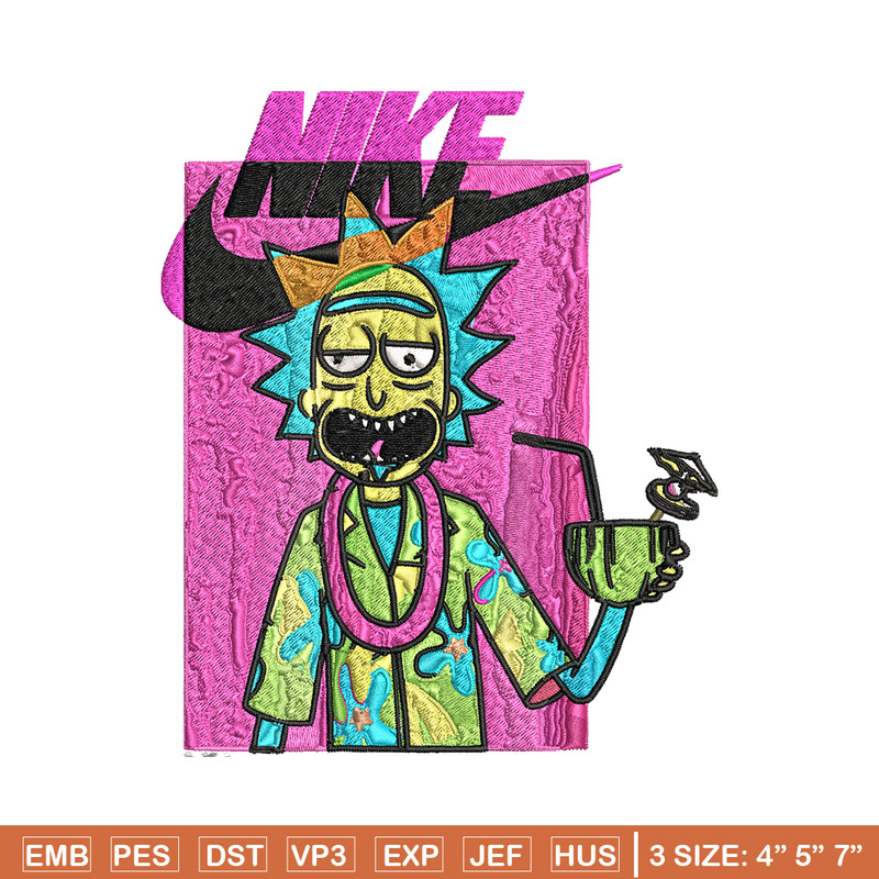 Rick and Morty x Just Rick It Embroidery design, Cartoon Embroidery, Nike design, Embroidery file, Instant download..jpg