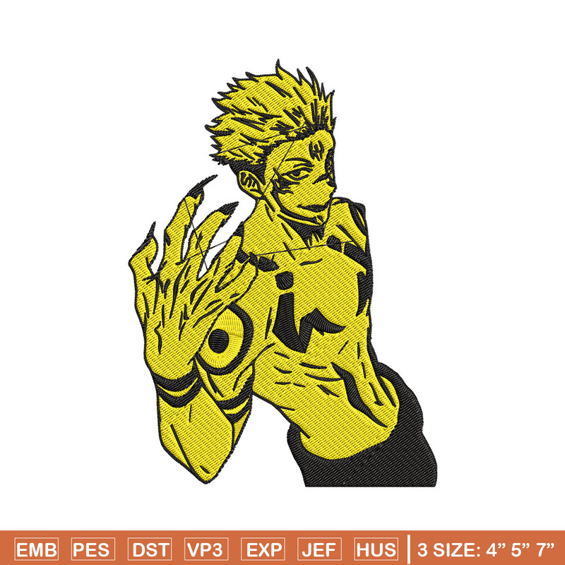 Ryomen Sukuna Embroidery Design, Jujutsu Embroidery, Embroidery File, Anime Embroidery, Anime shirt, Digital download.jpg