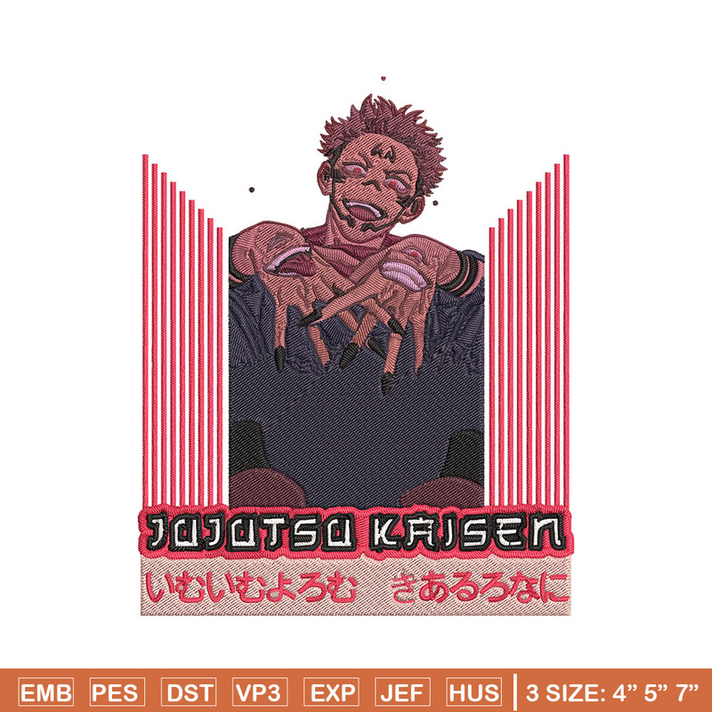 Ryomen Sukuna Embroidery Design, Jujutsu Embroidery, Embroidery File, Anime Embroidery, Anime shirt,Digital download.jpg