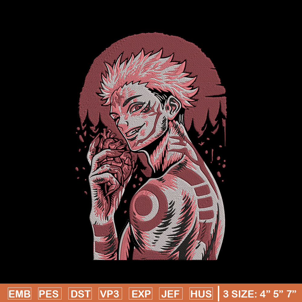 Ryomen Sukuna Embroidery Design, Jujutsu Embroidery,Embroidery File, Anime Embroidery, Anime shirt, Digital download.jpg