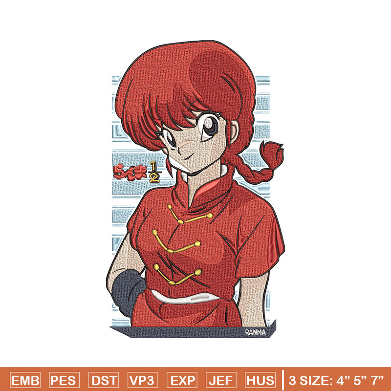 Ryu Kumon Embroidery Design, Ranma Embroidery, Embroidery File, Anime Embroidery, Anime shirt, Digital download.jpg
