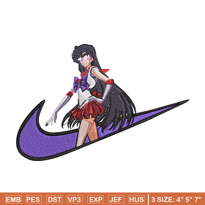 Sailor Mars Embroidery Design, Sailor Moon Embroidery, Embroidery File, Nike Embroidery, Anime shirt, Digital download.jpg