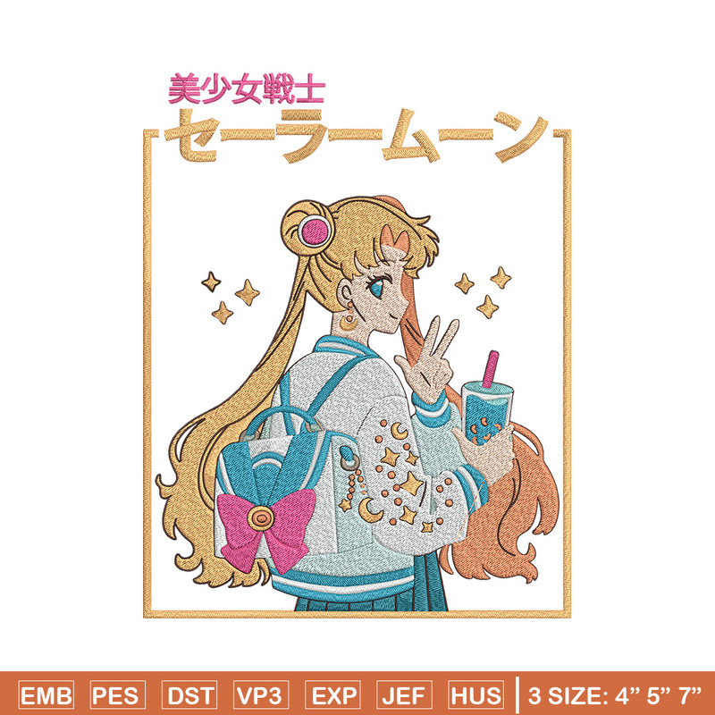 Sailor Moon Embroidery Design, Sailor Moon Embroidery, Embroidery File, Anime Embroidery, Anime shirt, Digital download.jpg