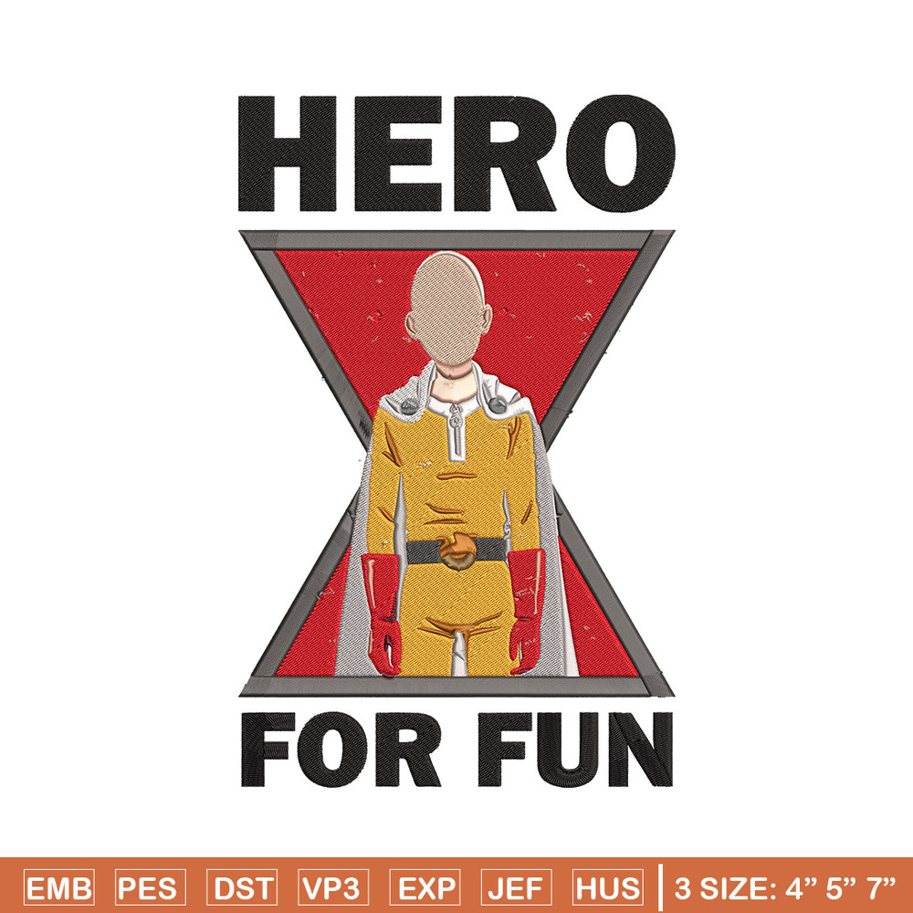Saitama hero Embroidery Design, One punch man Embroidery, Embroidery File,Anime Embroidery,Anime shirt,Digital download.jpg