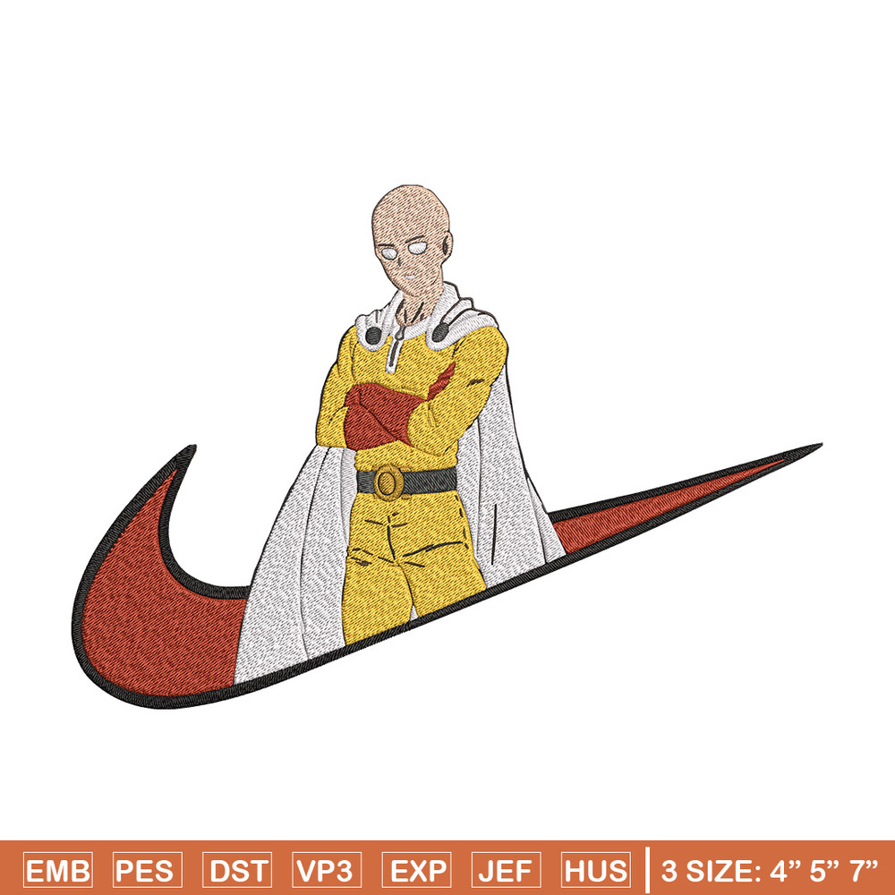 Saitama nike Embroidery Design, One punch man Embroidery, Embroidery File,Nike Embroidery, Anime shirt, Digital download.jpg