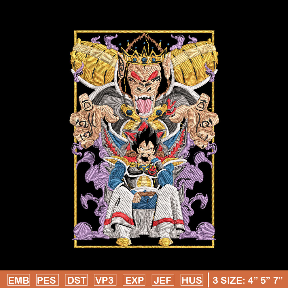 Saiyan king Embroidery Design, Dragonball Embroidery, Embroidery File, Anime Embroidery, Anime shirt, Digital download.jpg