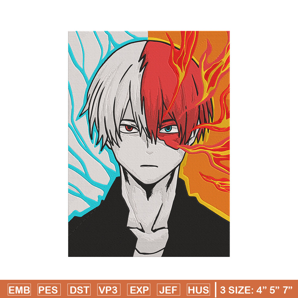 Shouto poster Embroidery Design, Mha Embroidery, Embroidery File, Anime Embroidery, Anime shirt, Digital download..jpg