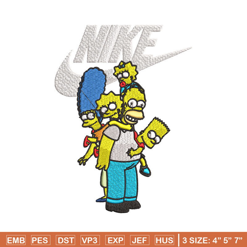 Simpson family Nike Embroidery design, Simpson cartoon Embroidery, Nike design, Embroidery file, Instant download..jpg