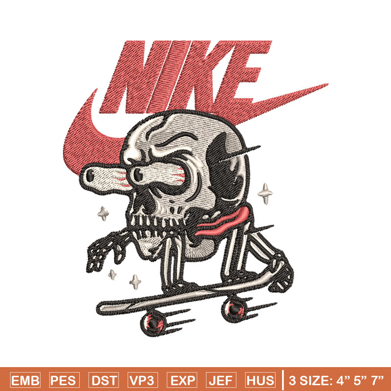 Skull funny Nike Embroidery design, Skull funny Embroidery, Nike design, Embroidery file, logo shirt, Instant download..jpg