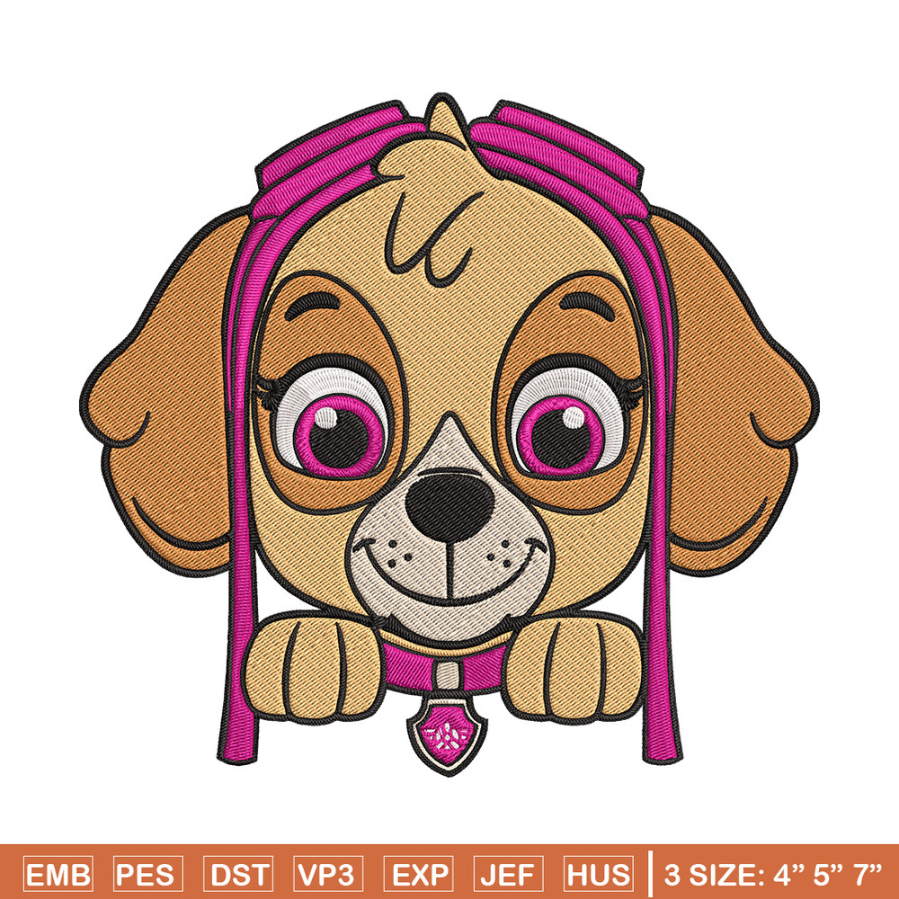 Skye dog Embroidery Design, Paw patrol Embroidery, Embroidery File, Anime Embroidery, Anime shirt, Digital download.jpg