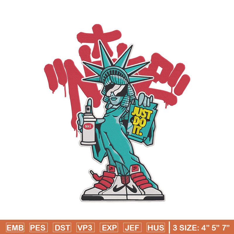 Statue of Liberty x nike Embroidery Design, Statue of Liberty Embroidery, Embroidery File, Anime Embroidery, Nike shirt.jpg