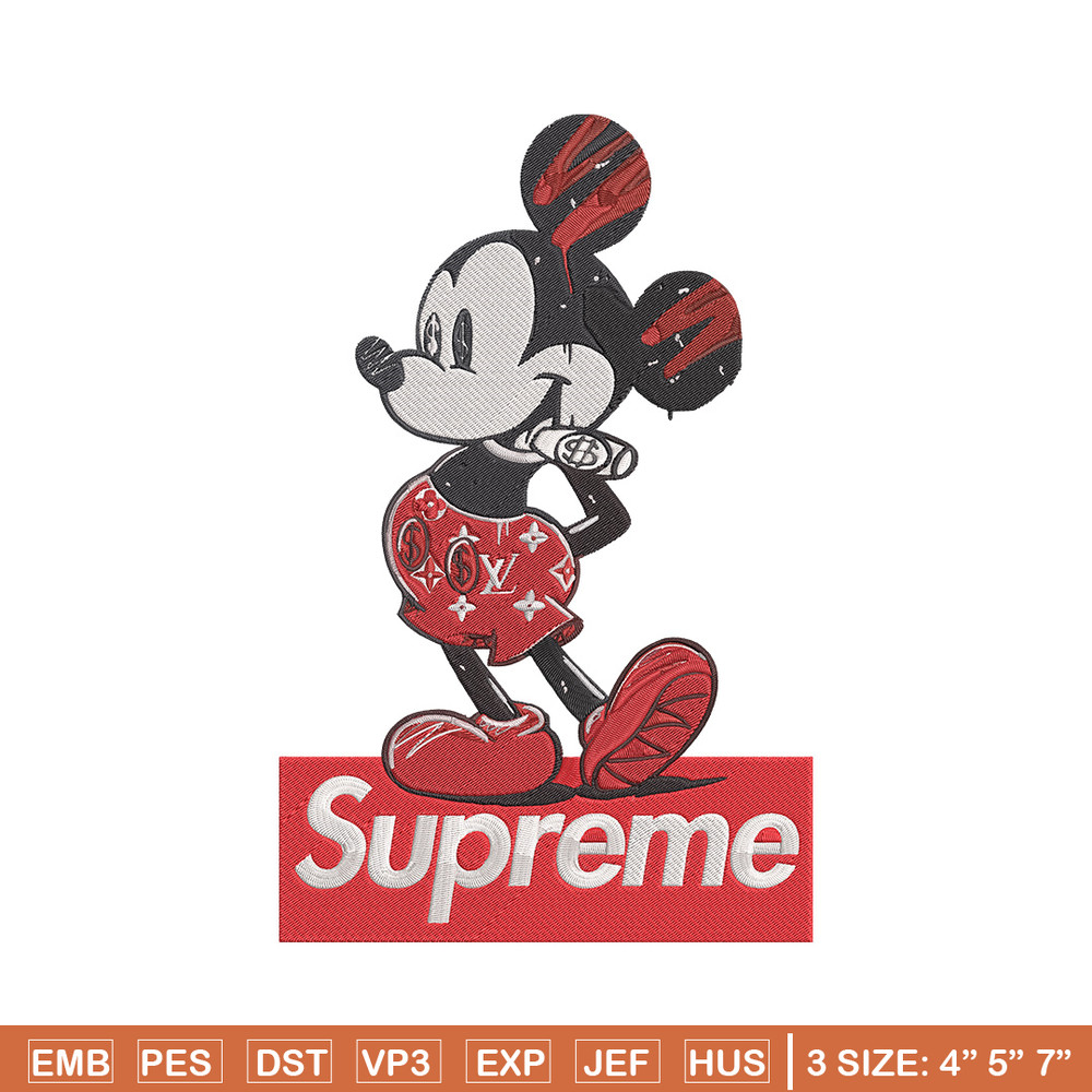 Supreme mickey Embroidery Design, Mickey Embroidery, Embroidery File, Supreme Embroidery, Anime shirt, Digital download.jpg