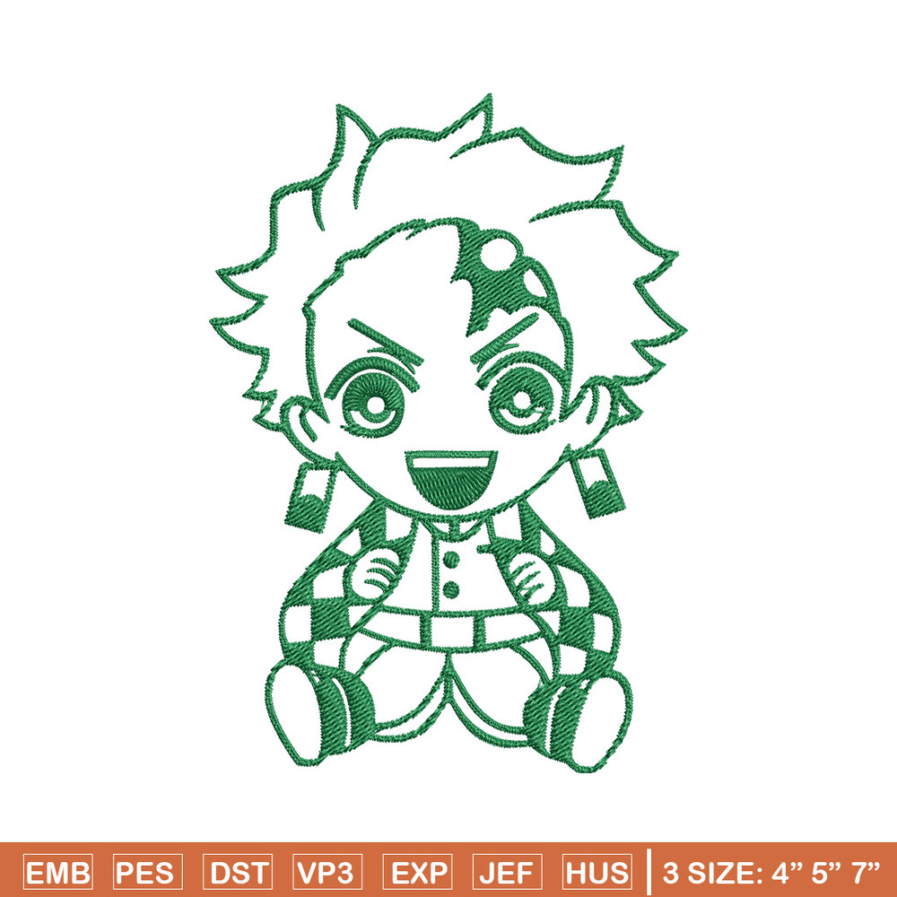 Tanjiro chibi Embroidery Design, Demon slayer Embroidery, Embroidery File, Anime Embroidery, Digital download.jpg