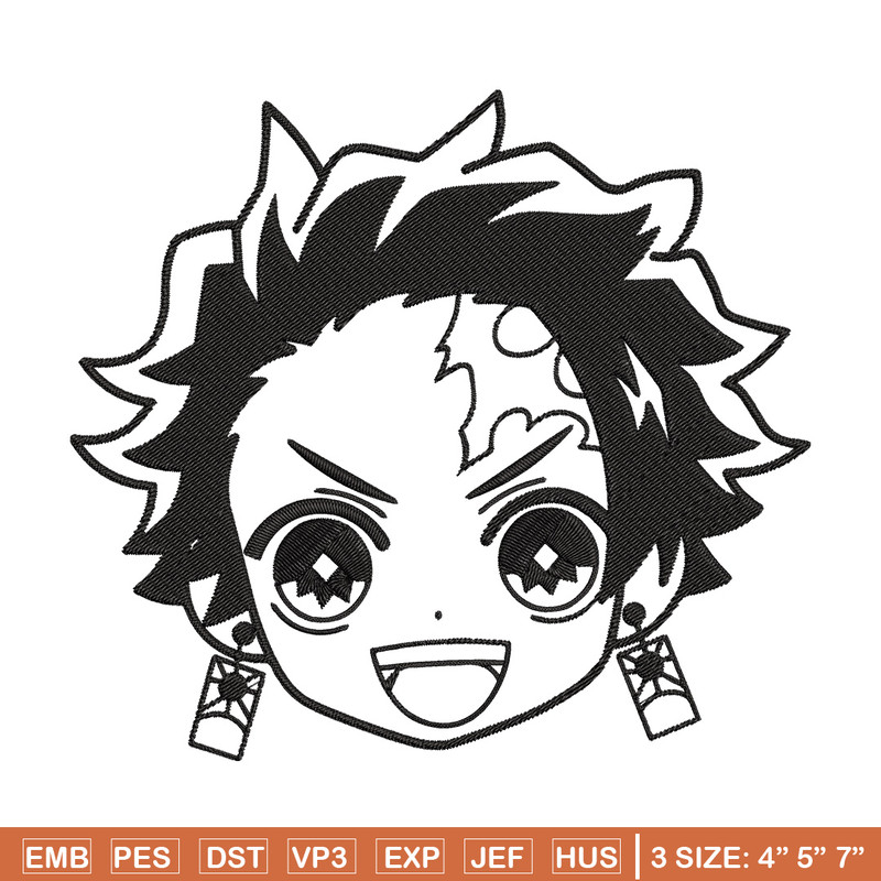 Tanjiro chibi Embroidery Design,Demon slayer Embroidery,Embroidery File,Anime Embroidery,Anime shirt, Digital download.jpg