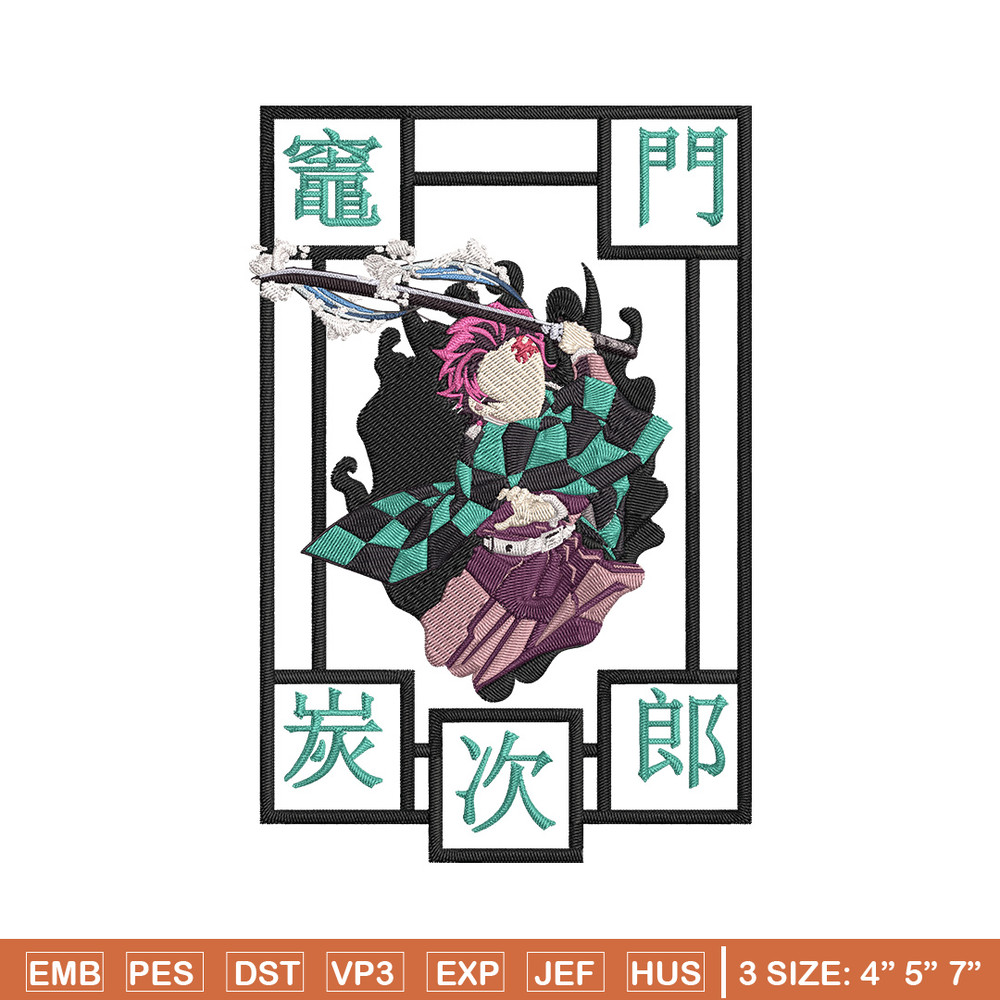 Tanjiro kamado Embroidery Design,Demon slayer Embroidery, Embroidery File,Anime Embroidery, Anime shirt,Digital download.jpg