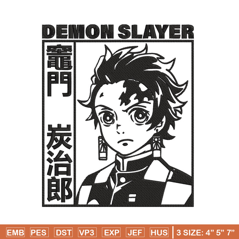 Tanjiro Kamado Embroidery Design,Demon slayer Embroidery,Embroidery File,Anime Embroidery,Anime shirt, Digital download..jpg