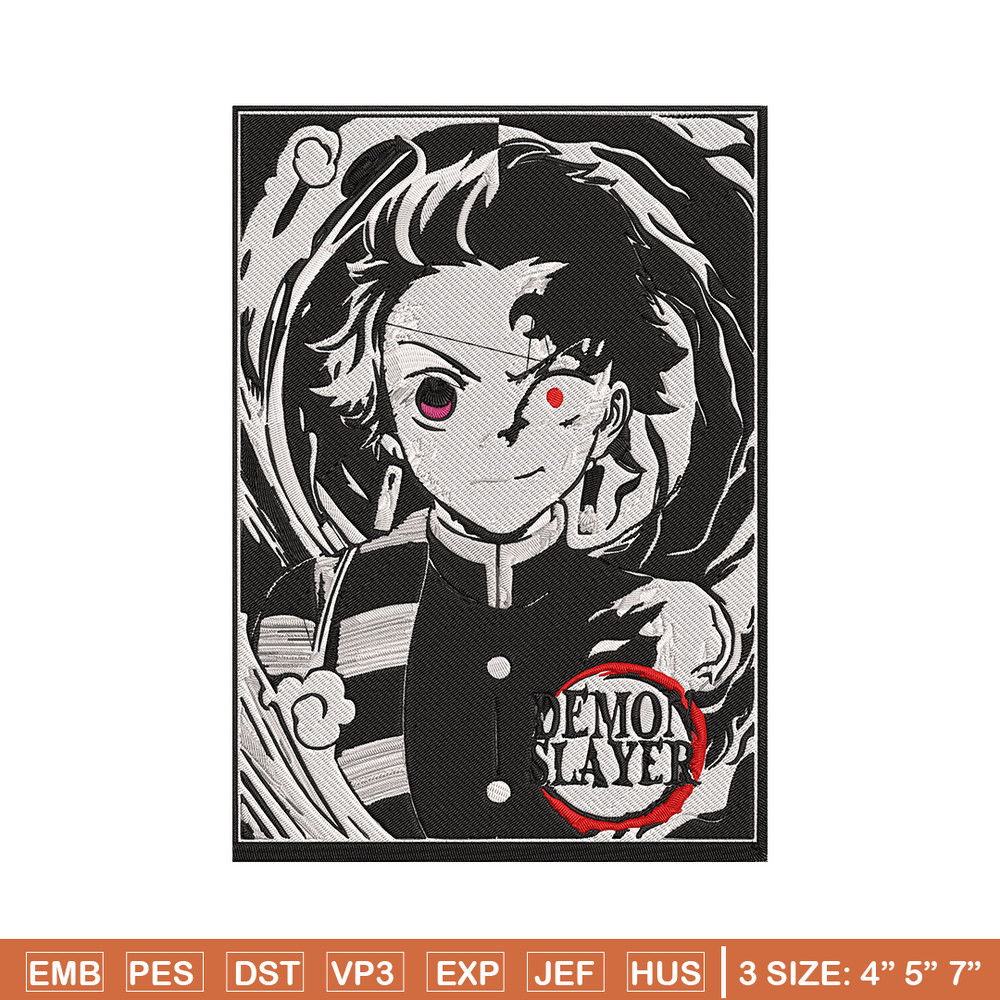Tanjiro poster Embroidery Design, Demon slayer Embroidery, Embroidery File, Anime Embroidery,Digital download.jpg