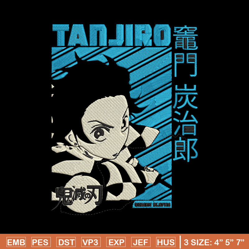 Tanjiro Poster Embroidery Design, Demon slayer Embroidery,Embroidery File, Anime Embroidery, Digital download.jpg