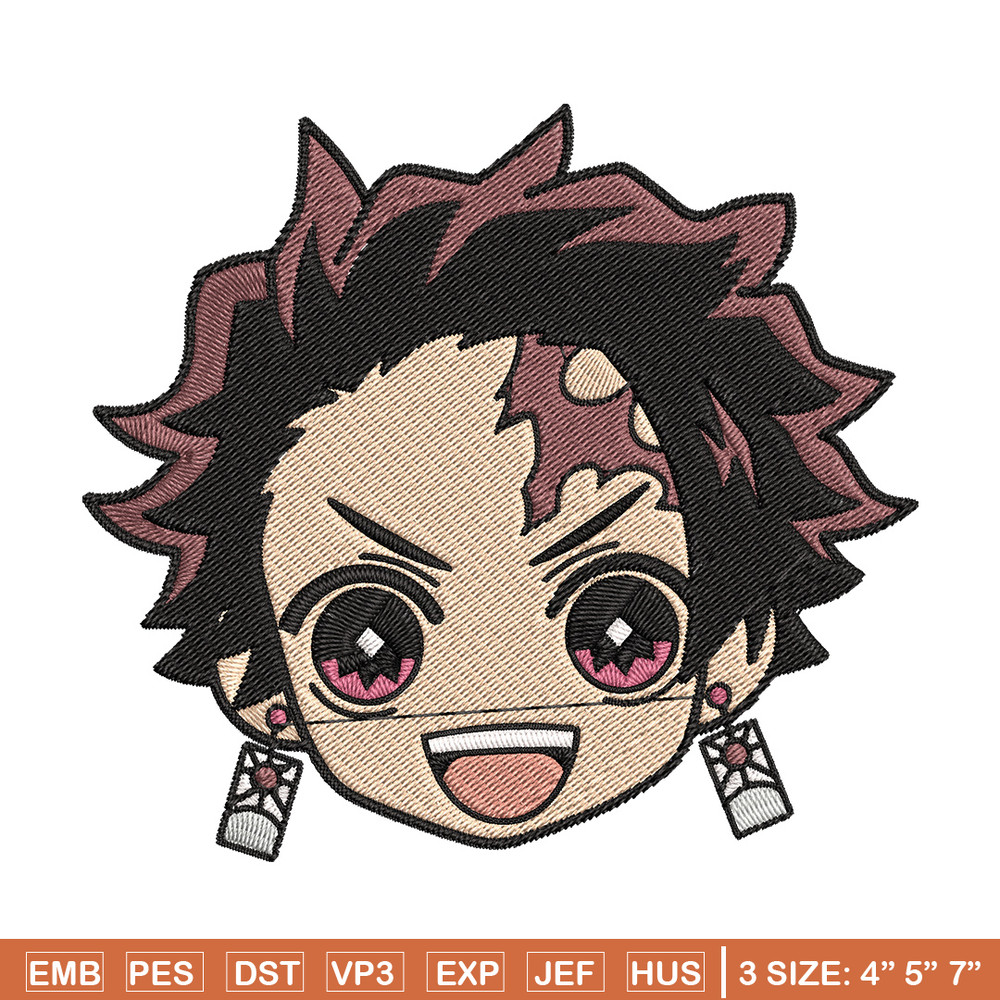 Tanjiro sticker Embroidery Design, Demon slayer Embroidery, Embroidery File, Anime Embroidery, Digital download.jpg