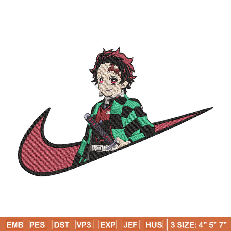 Tanjiro x nike Embroidery Design, Demon slayer Embroidery, Embroidery File, Nike Embroidery,Anime shirt,Digital download.jpg