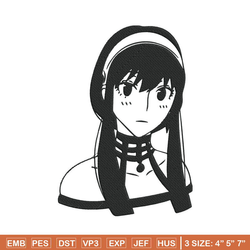 Yor forger Embroidery Design, Spy x family Embroidery, Embroidery File, Anime Embroidery, Anime shirt, Digital download..jpg