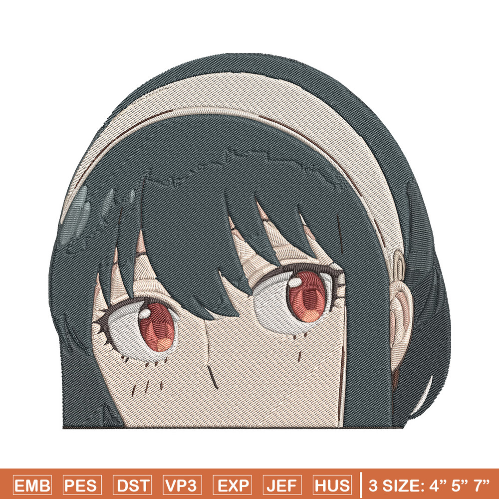 Yor peeker Embroidery Design, Spy x family Embroidery, Embroidery File, Anime Embroidery, Anime shirt, Digital download..jpg