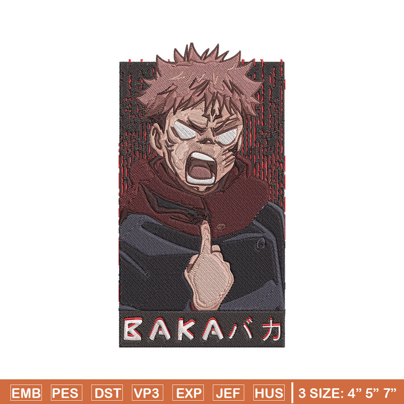 Yuji poster Embroidery Design, Jujutsu Embroidery, Embroidery File, Anime Embroidery, Anime shirt,Digital download..jpg