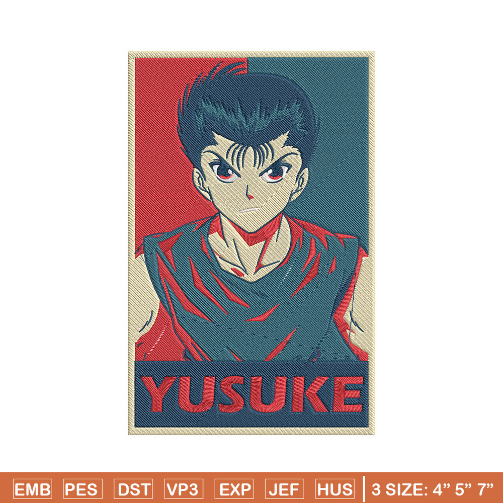 Yusuke box Embroidery Design, Yu Yu Hakusho Embroidery, Embroidery File, Anime Embroidery, Anime shirt, Digital download.jpg