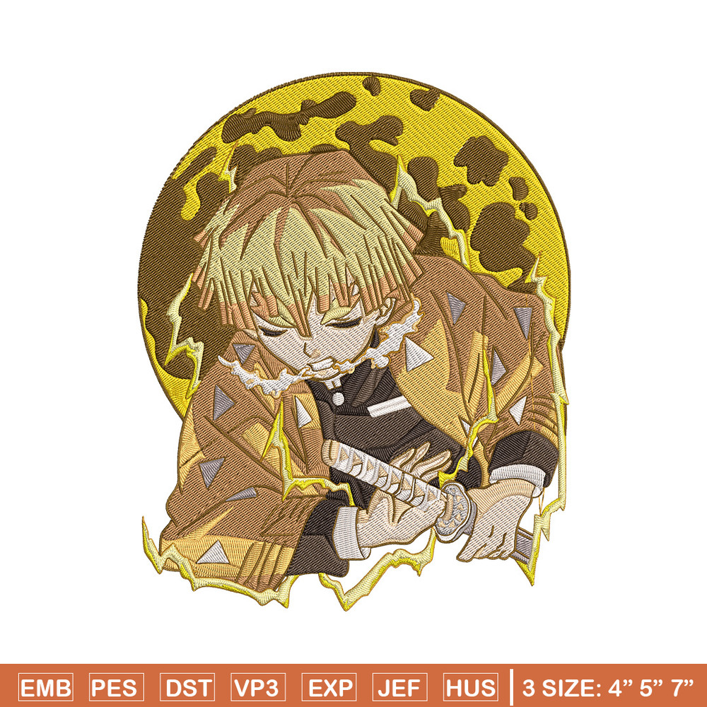 Zenitsu thunder Embroidery Design,Demon slayer Embroidery,Embroidery File,Anime Embroidery,Anime shirt, Digital download.jpg