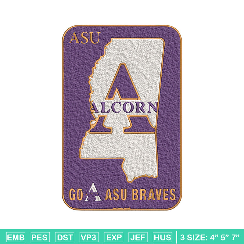 Alcorn State logo embroidery design, Logo embroidery, Sport embroidery, logo sport embroidery, Embroidery design.jpg