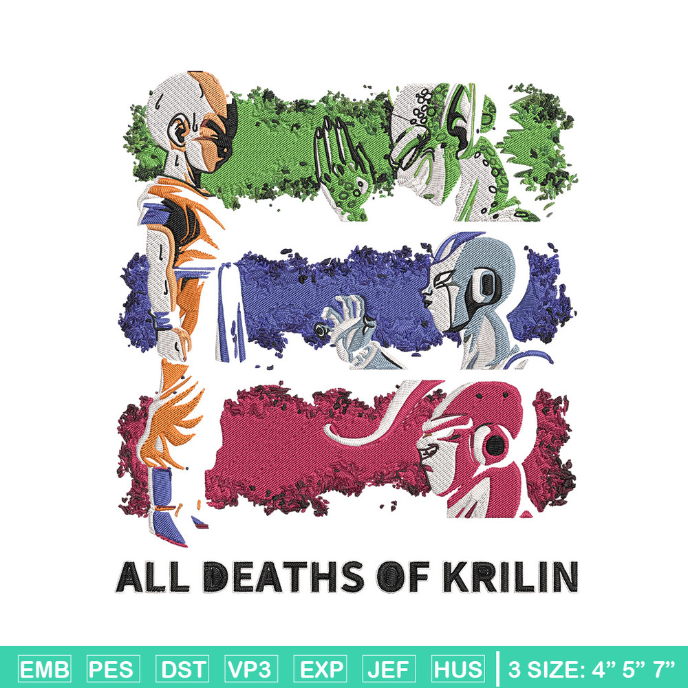 All deaths of krilin Embroidery Design, Dragonball Embroidery, Embroidery File, Anime Embroidery, Digital download.jpg