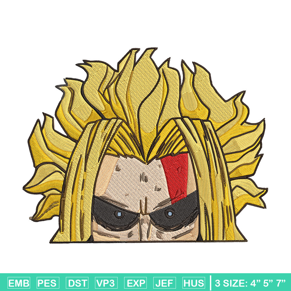 All Might Peeker Embroidery Design, Mha Embroidery, Embroidery File, Anime Embroidery, Anime shirt, Digital download.jpg